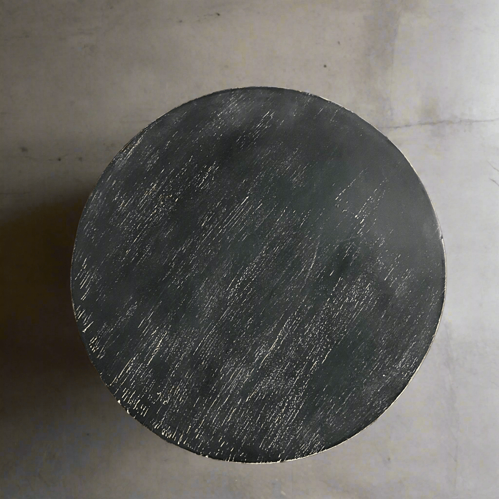 Pedestal black end table - Rustic Furniture Outlet
