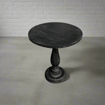 Pedestal black end table - Rustic Furniture Outlet