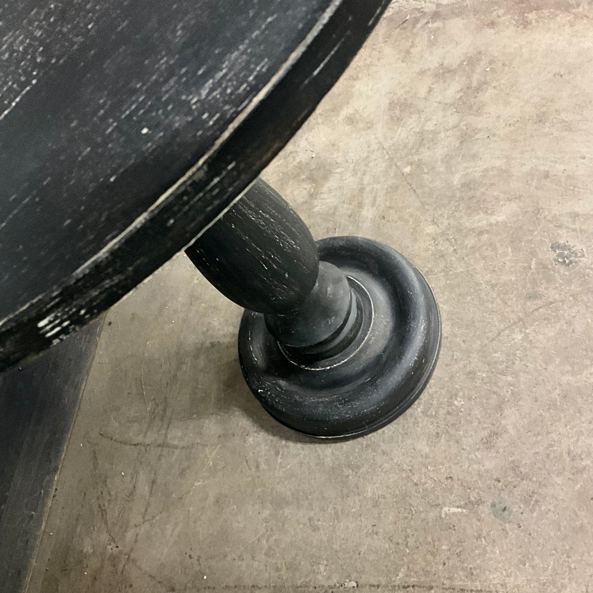 Pedestal black end table - Rustic Furniture Outlet