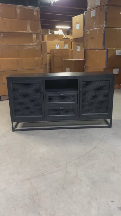 57 inch Nocture Mango wood and Cane TV Stand