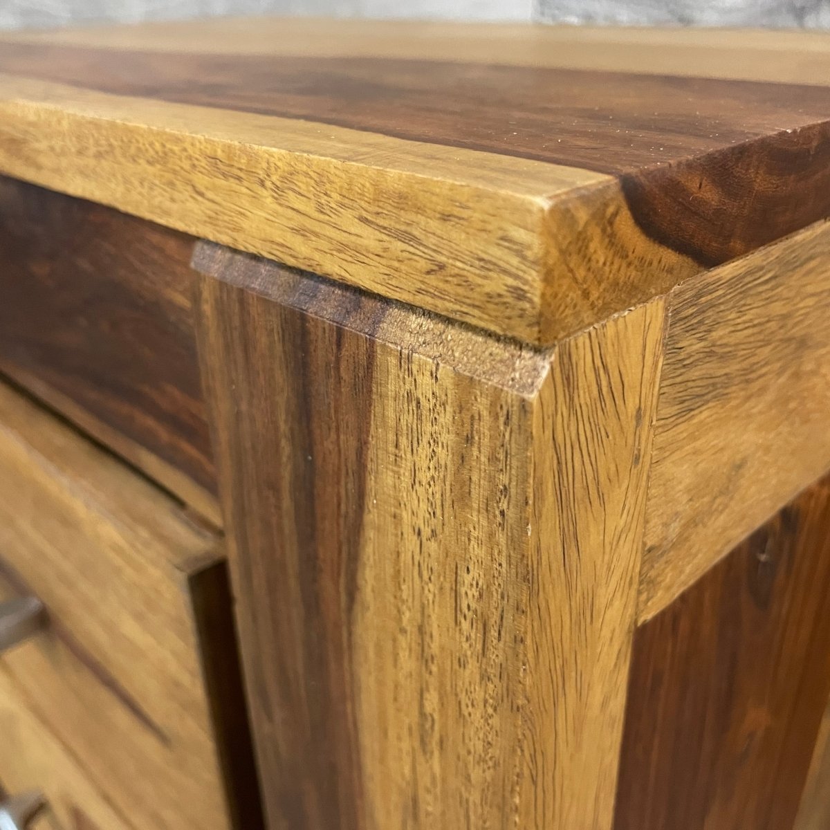ROMY - Solid Rosewood Night Stand with 2 drawers - Rustic Furniture Outlet