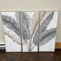 Set of 3 panels palm leaf framed painting - Rustic Furniture Outlet
