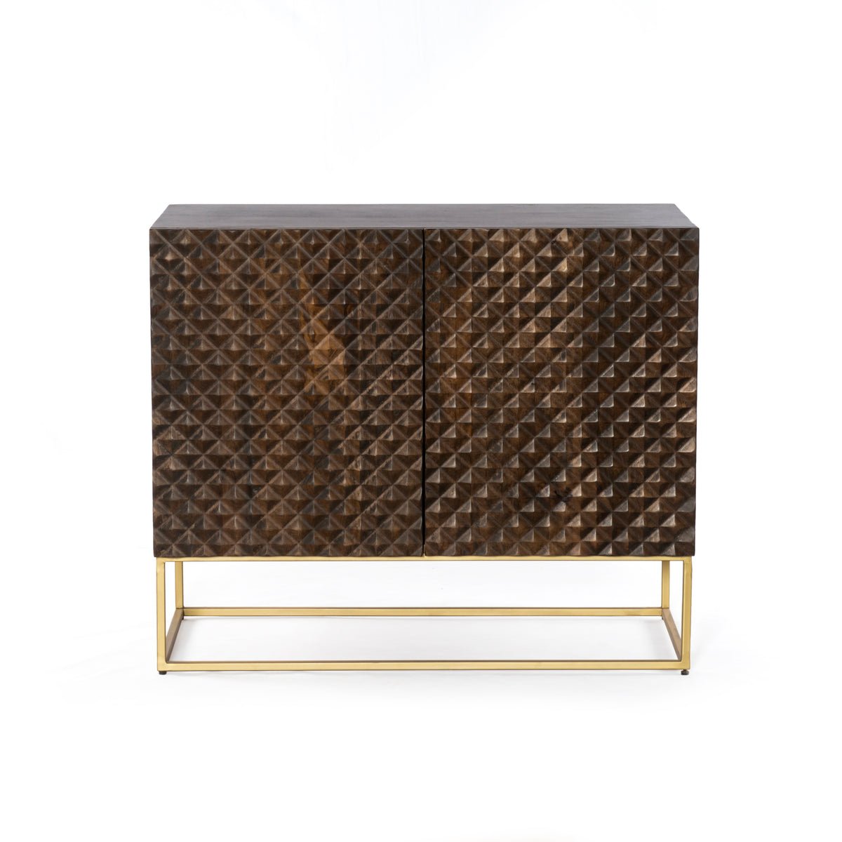 TRIANGLE - 2 doors pyramid pattern mango wood sideboard – Rustic ...