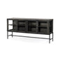 ZEN - 4 glass doors, mango wood sideboard - Rustic Furniture Outlet