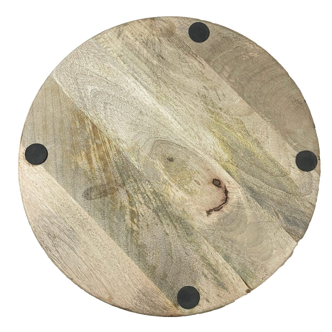18 inch round decorative mango wood bowl tray - Rustic Furniture Outlet