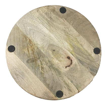 18 inch round decorative mango wood bowl tray - Rustic Furniture Outlet