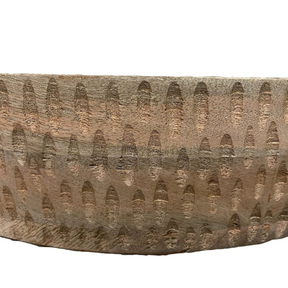 18 inch round decorative mango wood bowl tray - Rustic Furniture Outlet