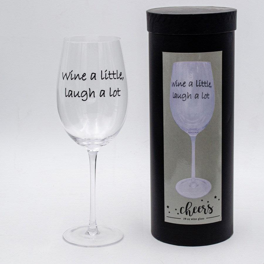 19 oz wine glass - wine is cheaper than therapy with gift box - Rustic Furniture Outlet