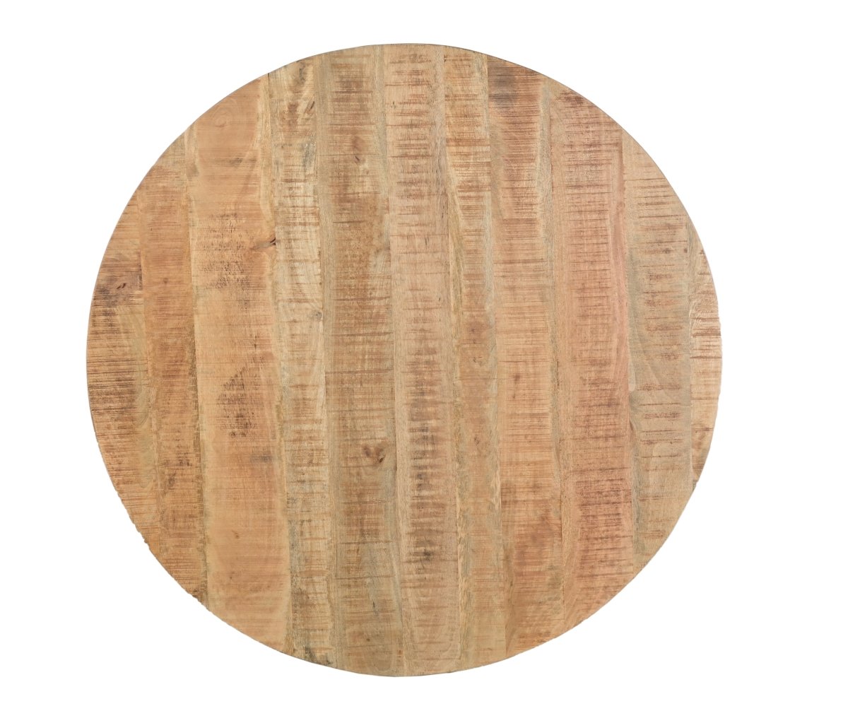 48 inch Solace Natural 4 seater round mango wood table - Rustic Furniture Outlet