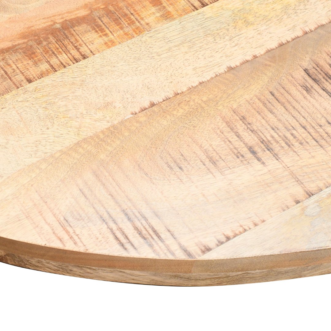 48 inch Solace Natural 4 seater round mango wood table - Rustic Furniture Outlet