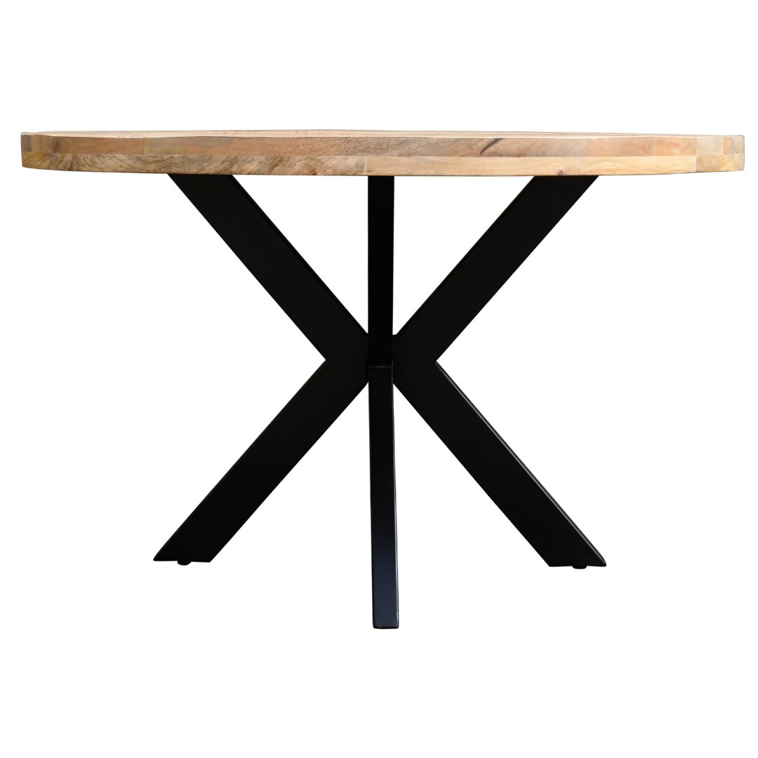 48 inch Solace Natural 4 seater round mango wood table - Rustic Furniture Outlet