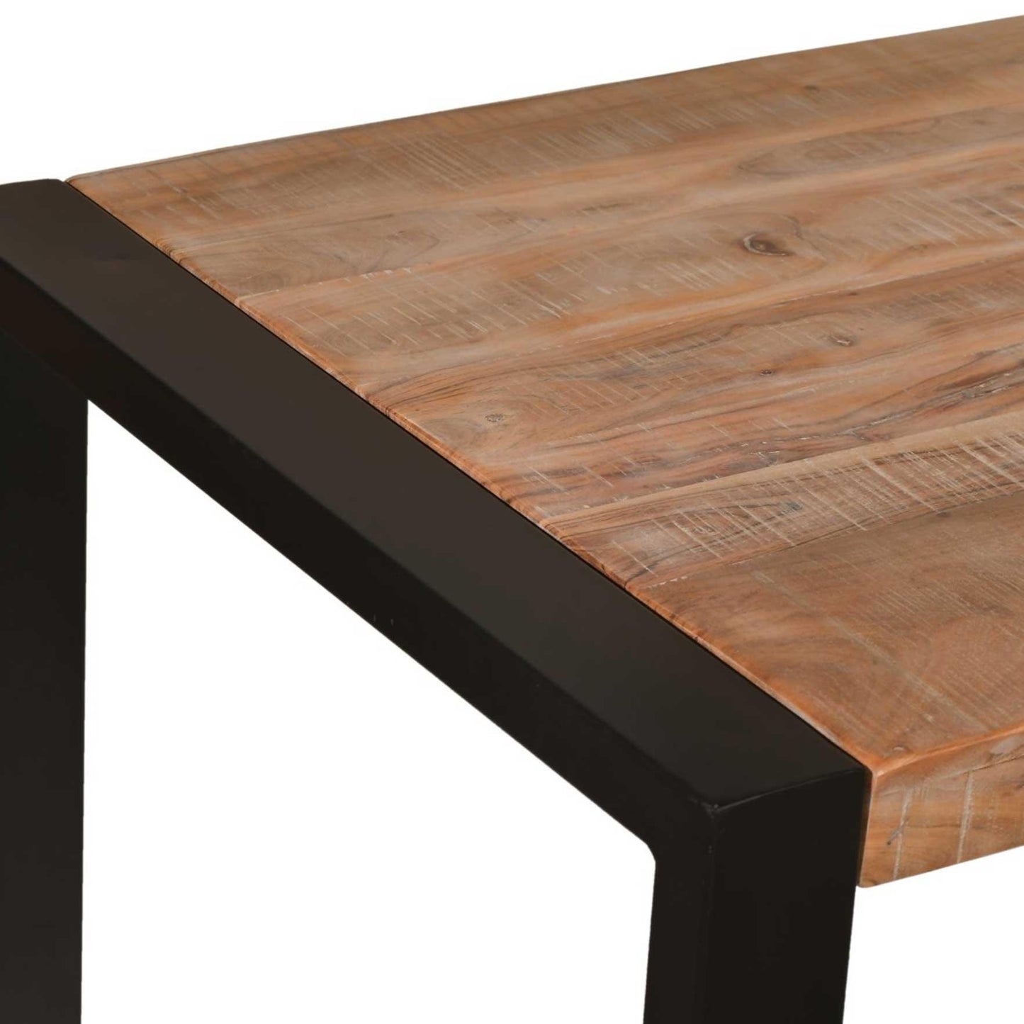 Rustic solid wood dining table in acacia wood