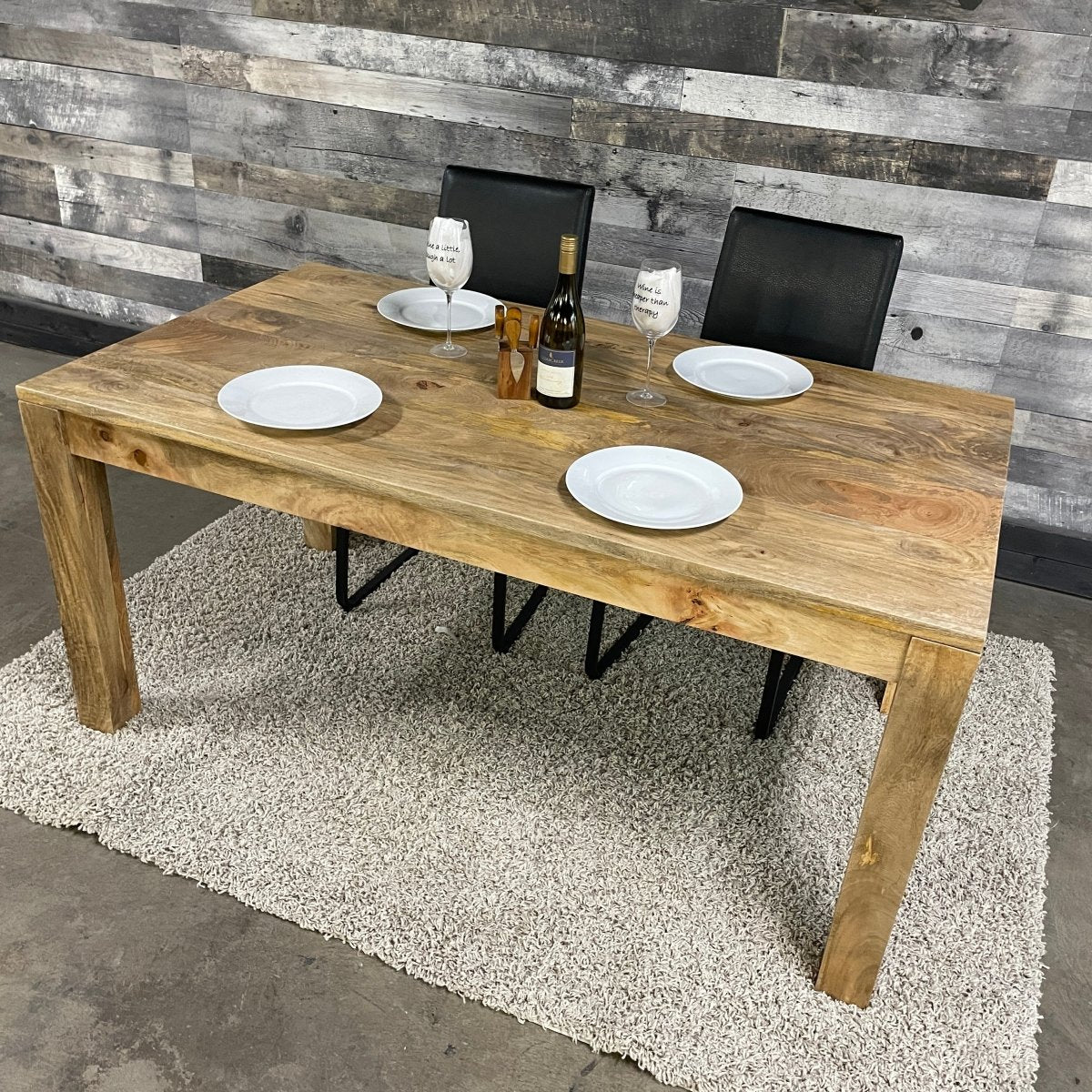 63 inch Sawana Mango Wood Dining Table - Rustic Furniture Outlet