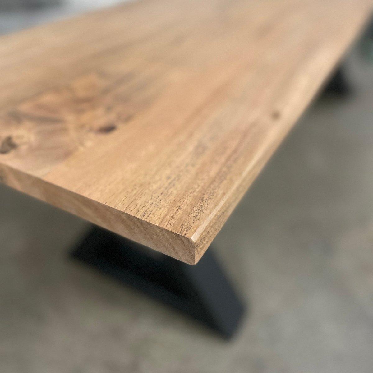 67 inch Natural Acacia Bench with X legs - Rustic Furniture Outlet