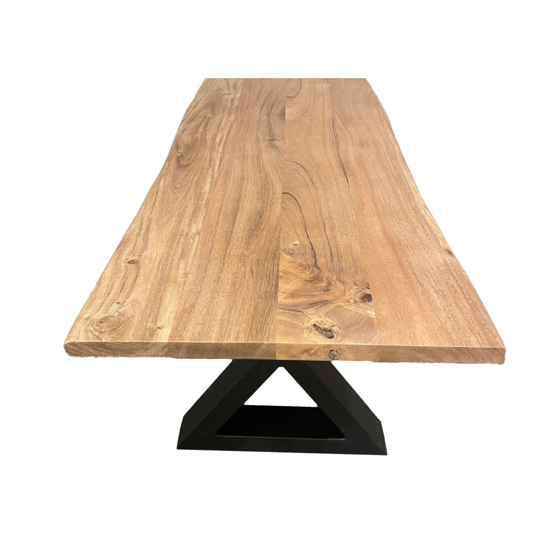 67 inch Natural Acacia Bench with X legs - Rustic Furniture Outlet