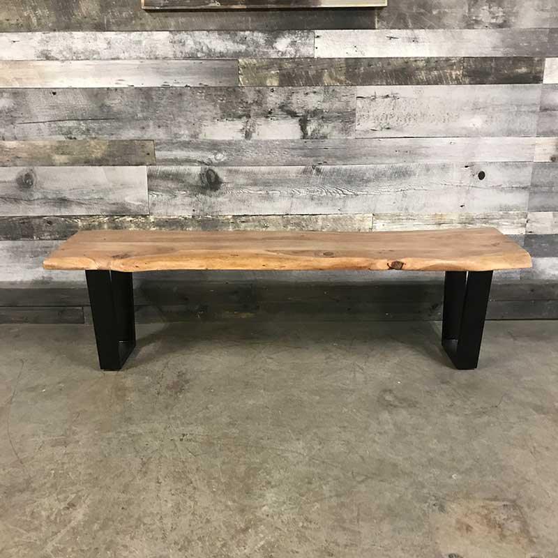 Banc de salle à manger en acacia Kenzie Live edge de 71 pouces - Rustic Furniture Outlet