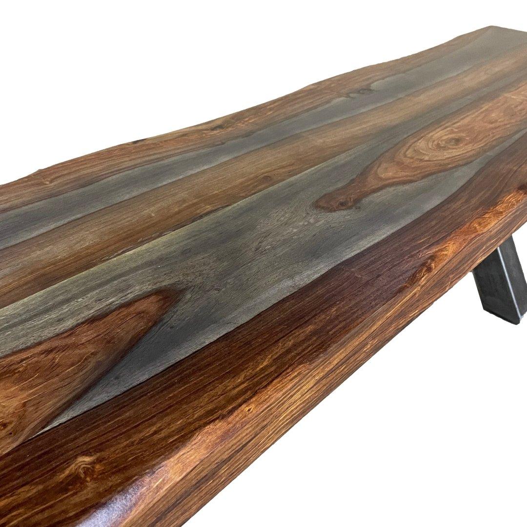 Banc en palissandre indien gris industriel 84" Zen - Rustic Furniture Outlet