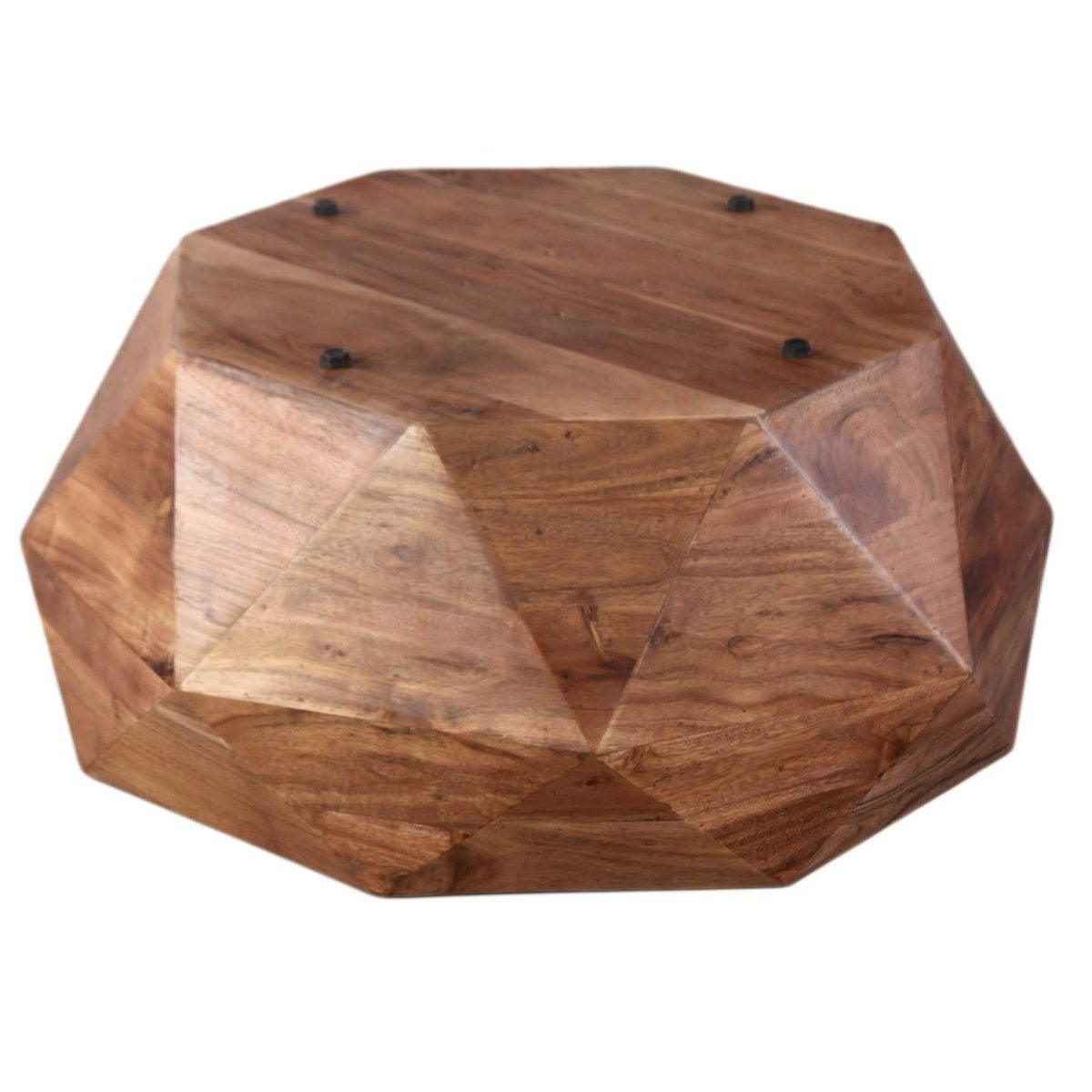 Acacia wood Brown Diamond Coffee Table - Rustic Furniture Outlet