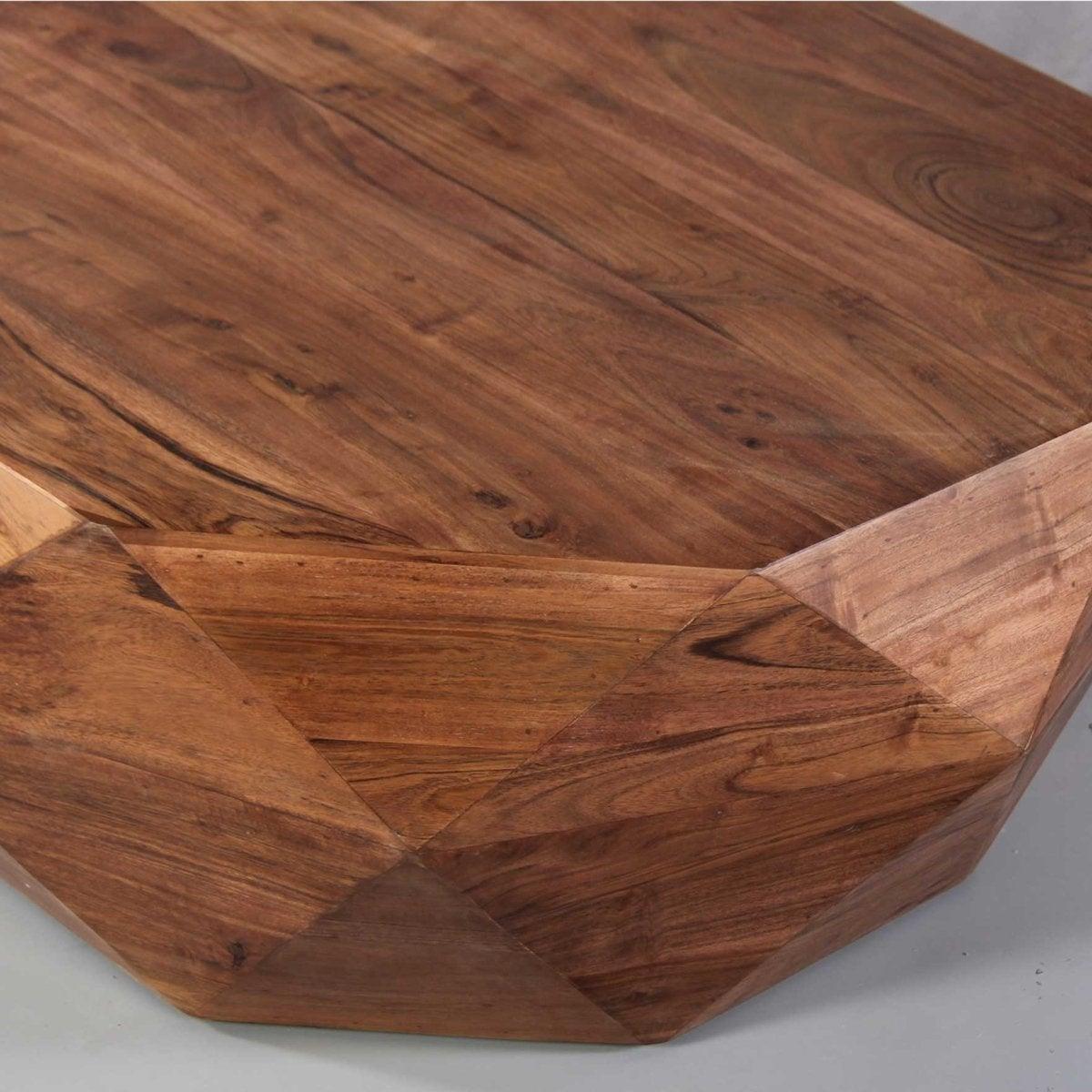 Acacia wood Brown Diamond Coffee Table - Rustic Furniture Outlet