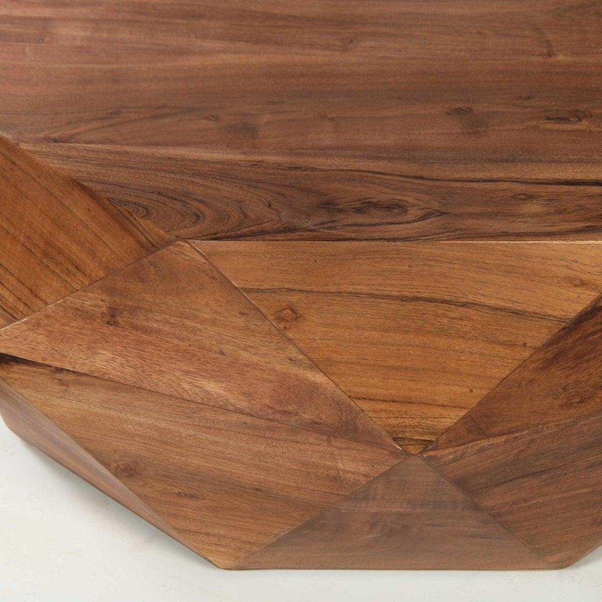 Acacia wood Brown Diamond Coffee Table - Rustic Furniture Outlet