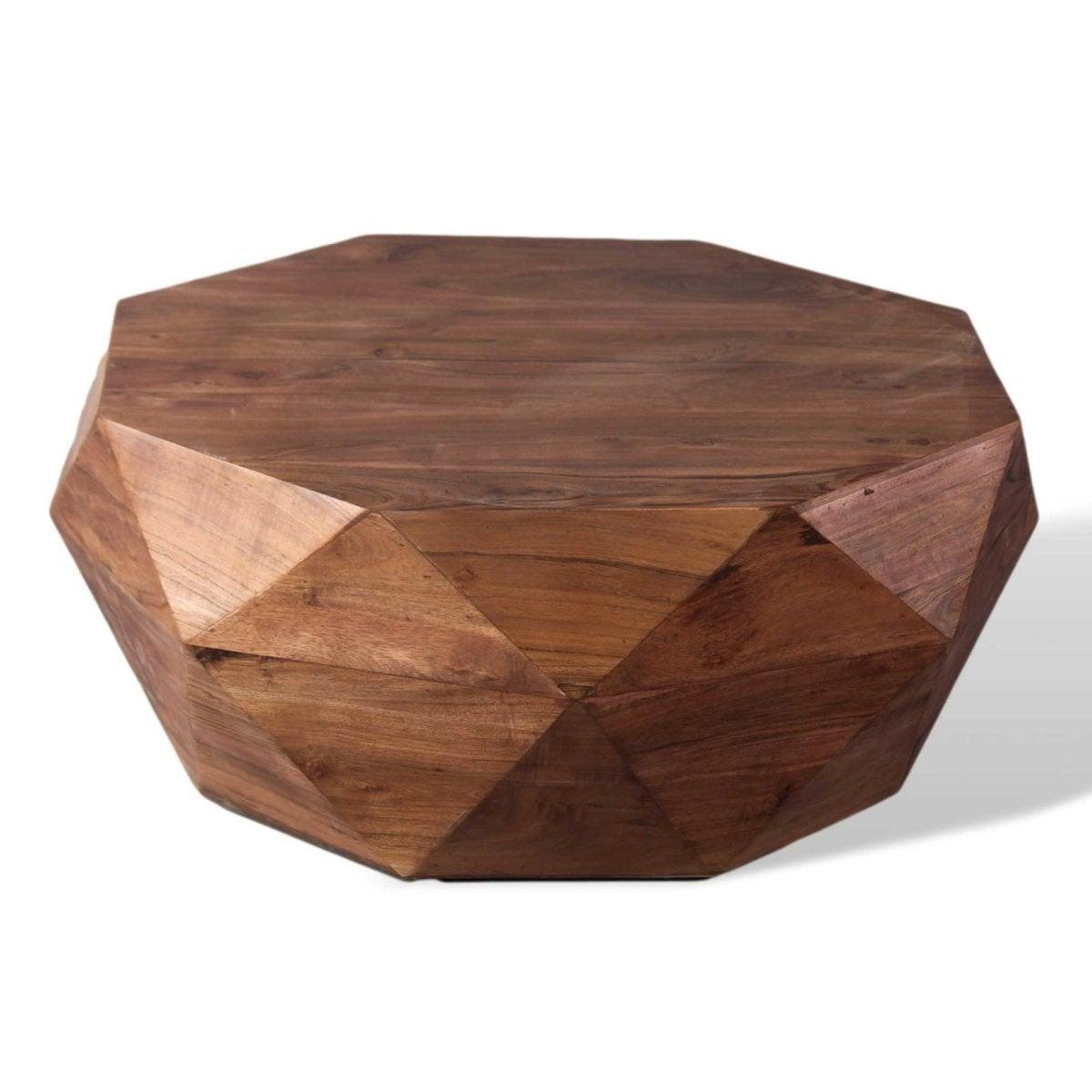 Acacia wood Brown Diamond Coffee Table - Rustic Furniture Outlet