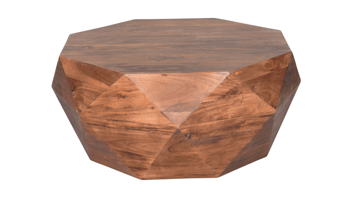 Acacia wood Brown Diamond Coffee Table - Rustic Furniture Outlet