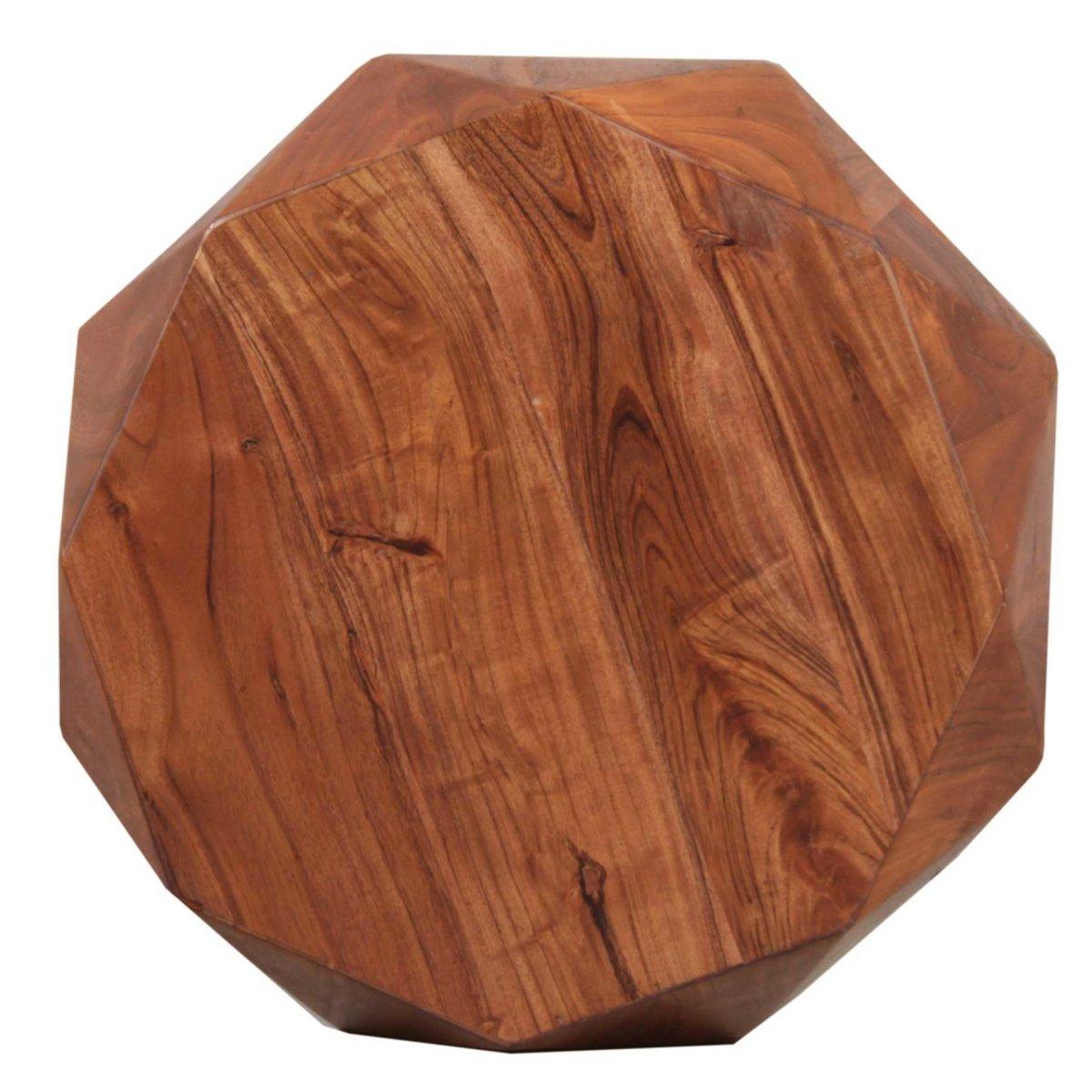 Acacia wood Diamond End Table - Rustic Furniture Outlet