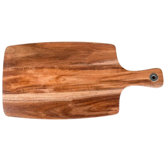 Acacia Wood Paddle Chopping Board with Handle - Rustic Furniture Outlet