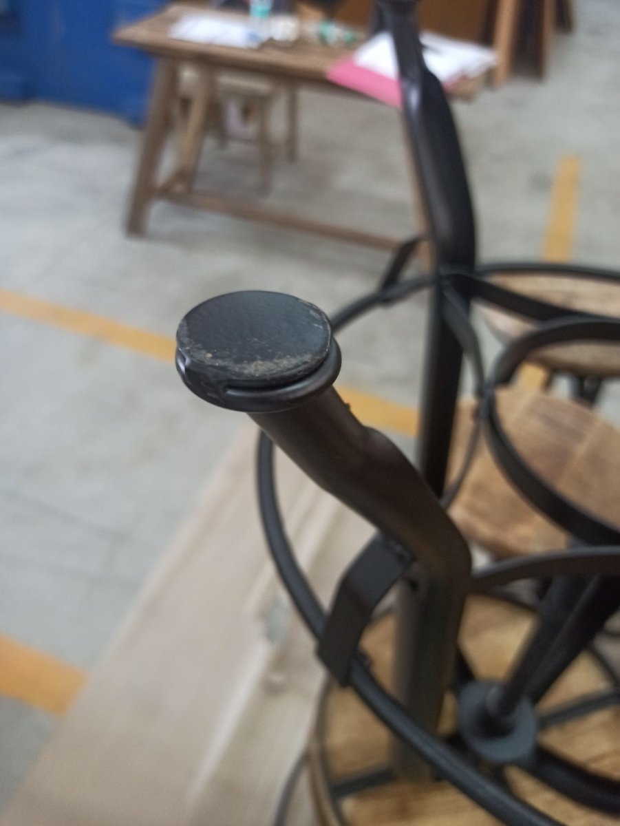 Réglable Mango Wood Industrial Stool - Rustic Furniture Outlet