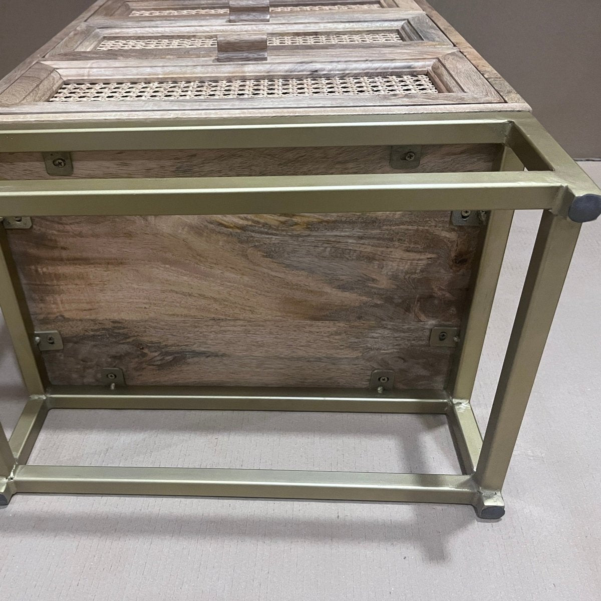 Alena Cane 3 drawer night stand - Rustic Furniture Outlet