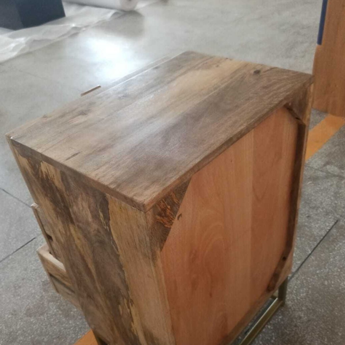 Alena Cane 3 drawer night stand - Rustic Furniture Outlet