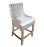 Alfresco kubu white wash counter stool - Rustic Furniture Outlet
