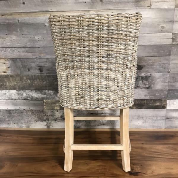 Alfresco kubu white wash counter stool - Rustic Furniture Outlet