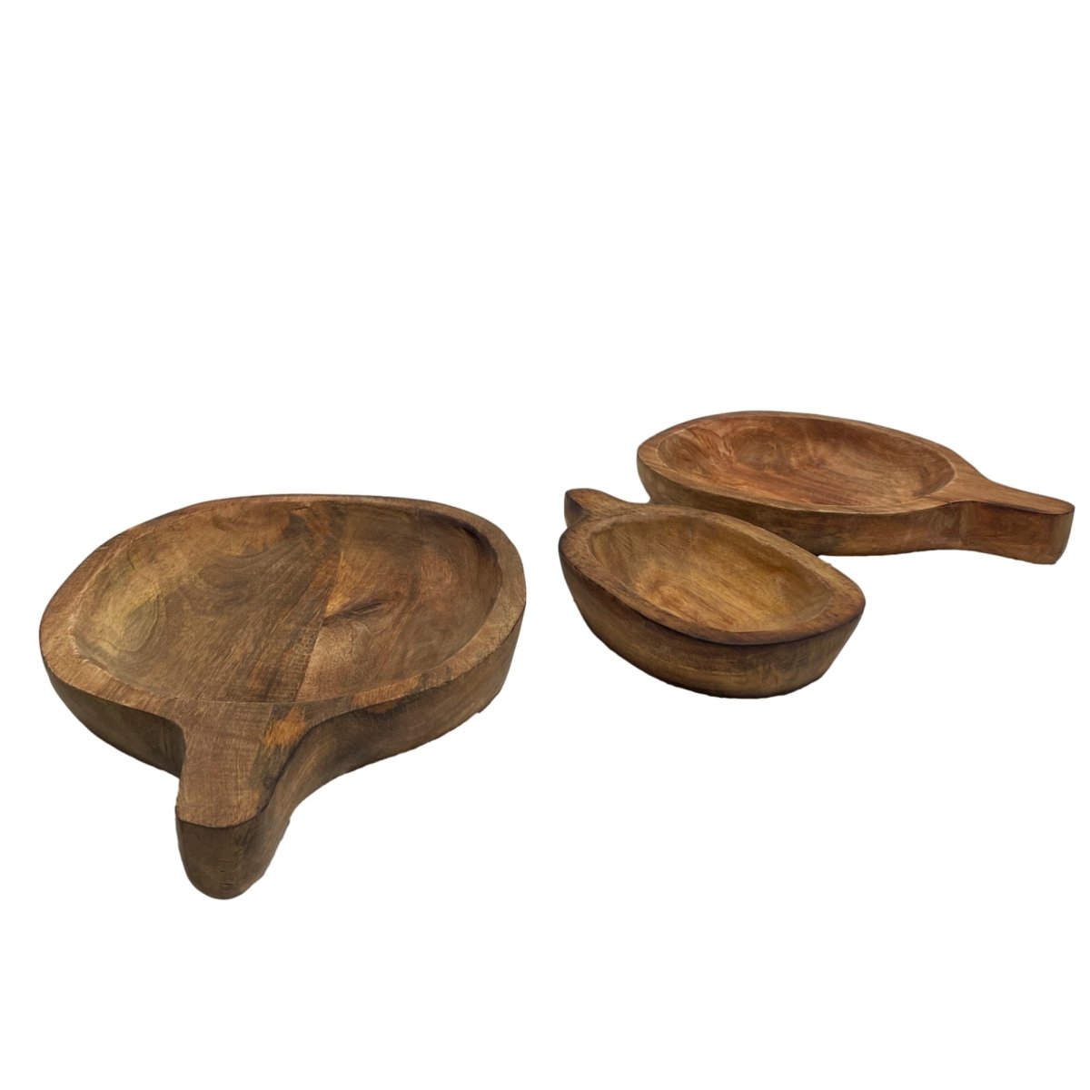 Alpha Set of 3 Mango Wood Trays - Rustic Furniture Outlet