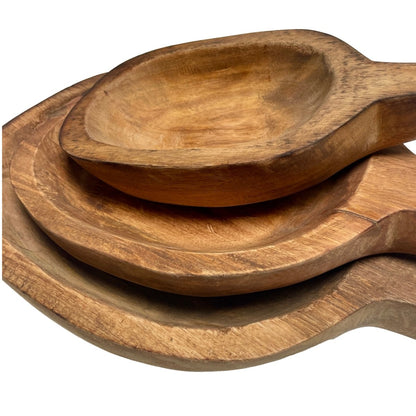 Alpha Set of 3 Mango Wood Trays - Rustic Furniture Outlet