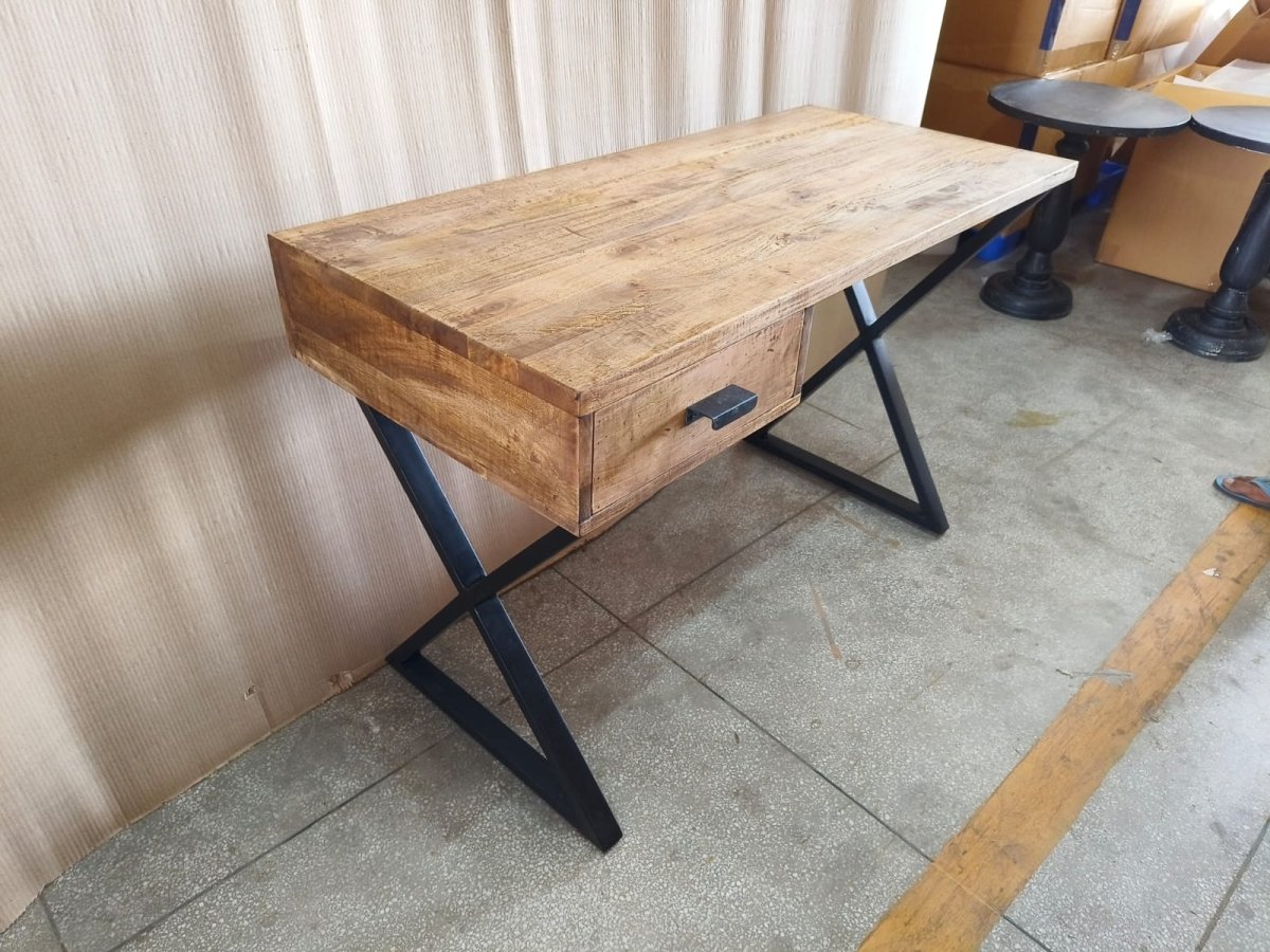 Baha Brown Mango Wood Desk - Rustic Furniture Outlet
