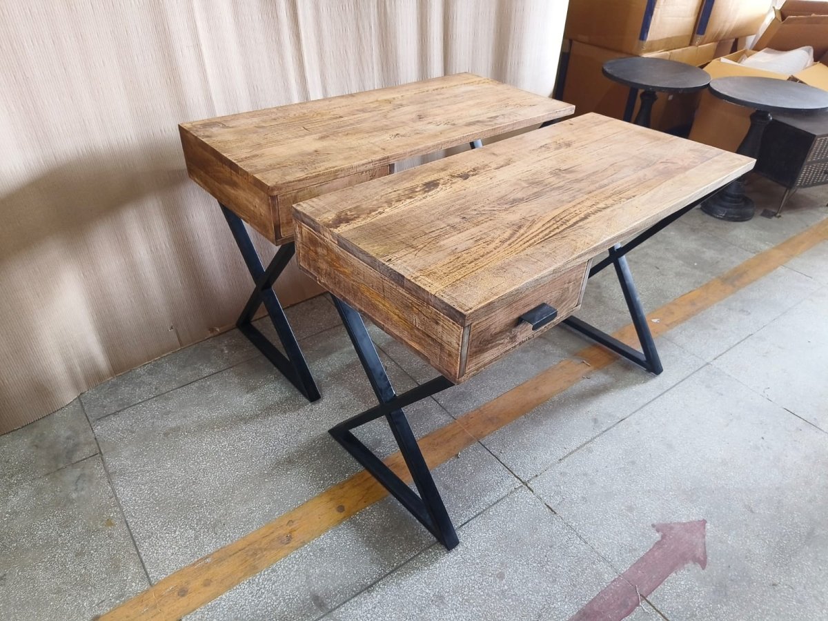 Baha Brown Mango Wood Desk - Rustic Furniture Outlet