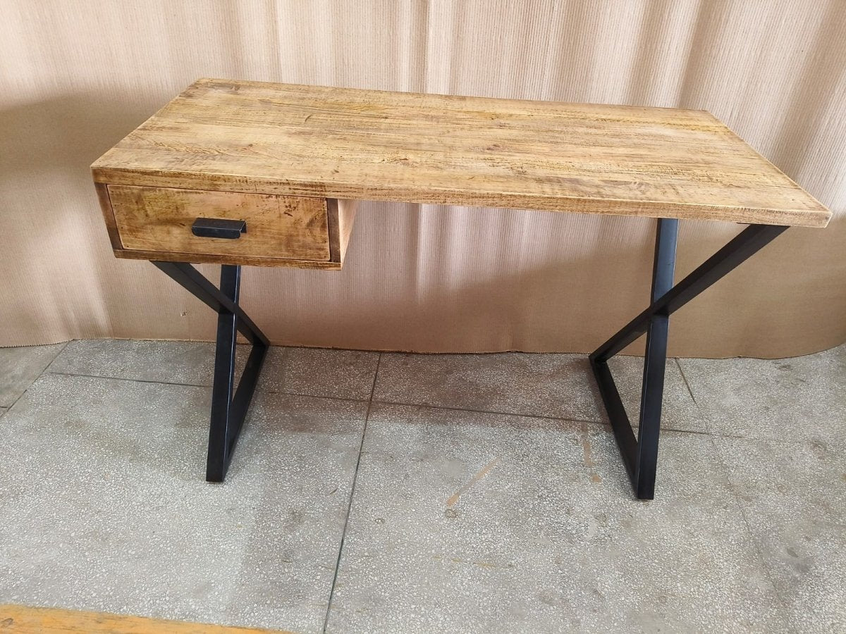 Baha Brown Mango Wood Desk - Rustic Furniture Outlet