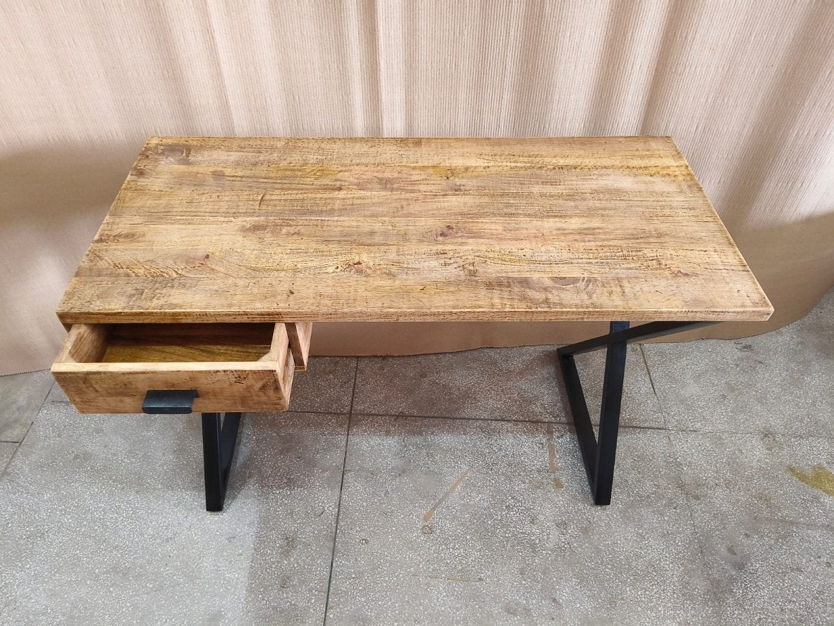 Baha Brown Mango Wood Desk - Rustic Furniture Outlet