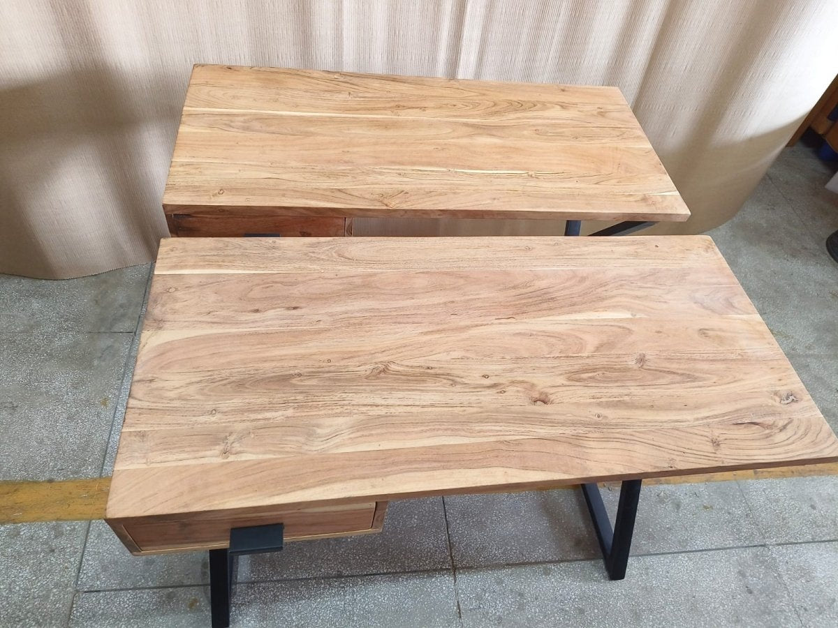 Baha Natural Acacia Wood Desk - Rustic Furniture Outlet