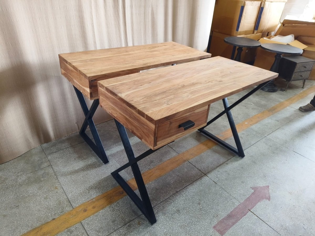 Baha Natural Acacia Wood Desk - Rustic Furniture Outlet