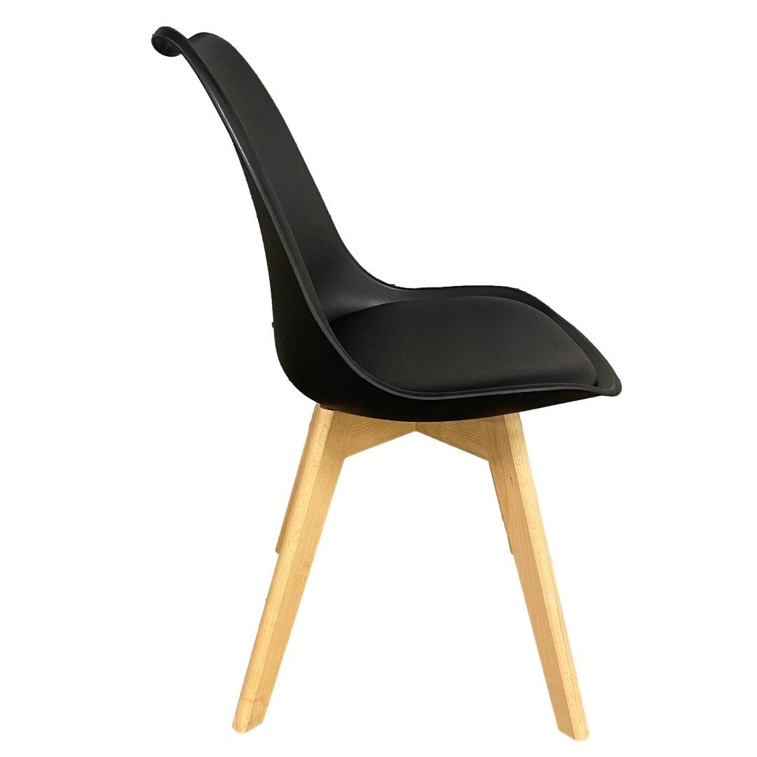 Black bucket dining chairs deals