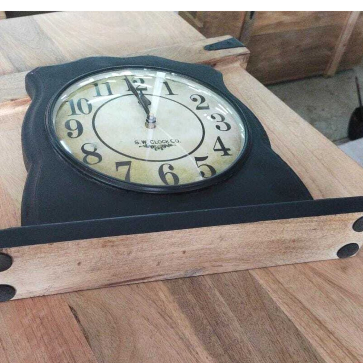 Black Mantle Clock - Rustic Furniture Outlet