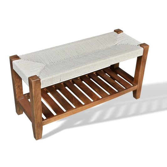 Banc en bois de manguier Butler Choco - Rustic Furniture Outlet