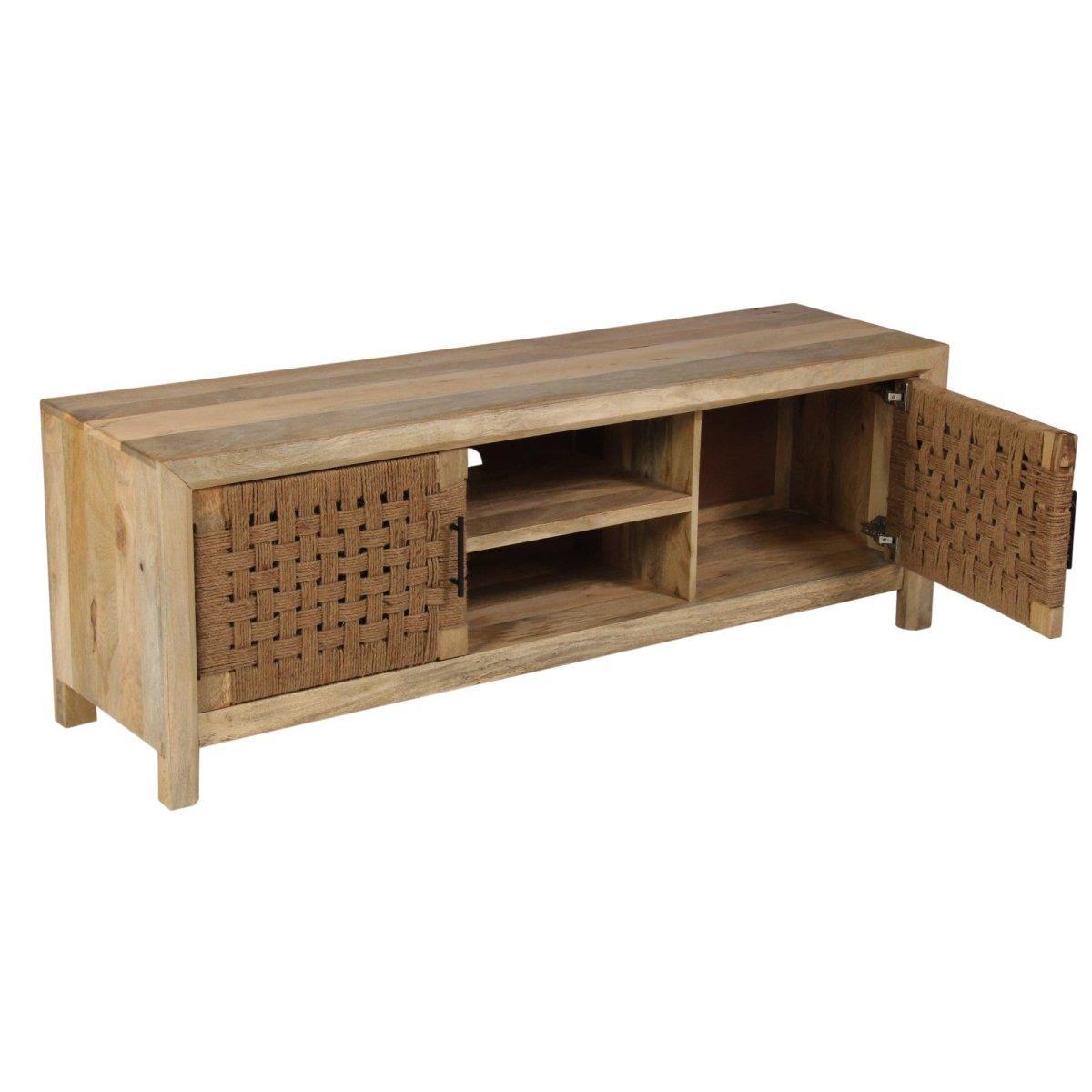 Butler Natural Mango Wood TV Stand - Rustic Furniture Outlet