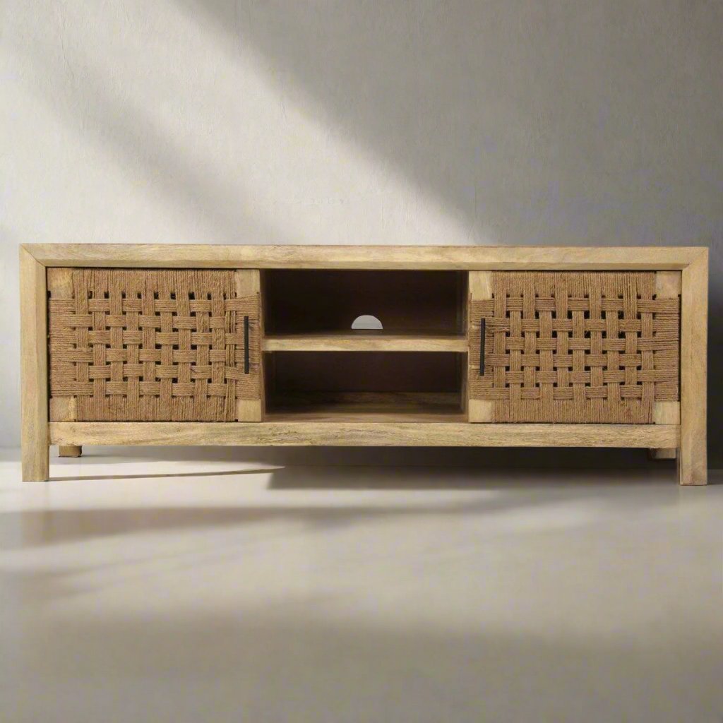 Butler Meuble TV en bois de manguier naturel - Rustic Furniture Outlet