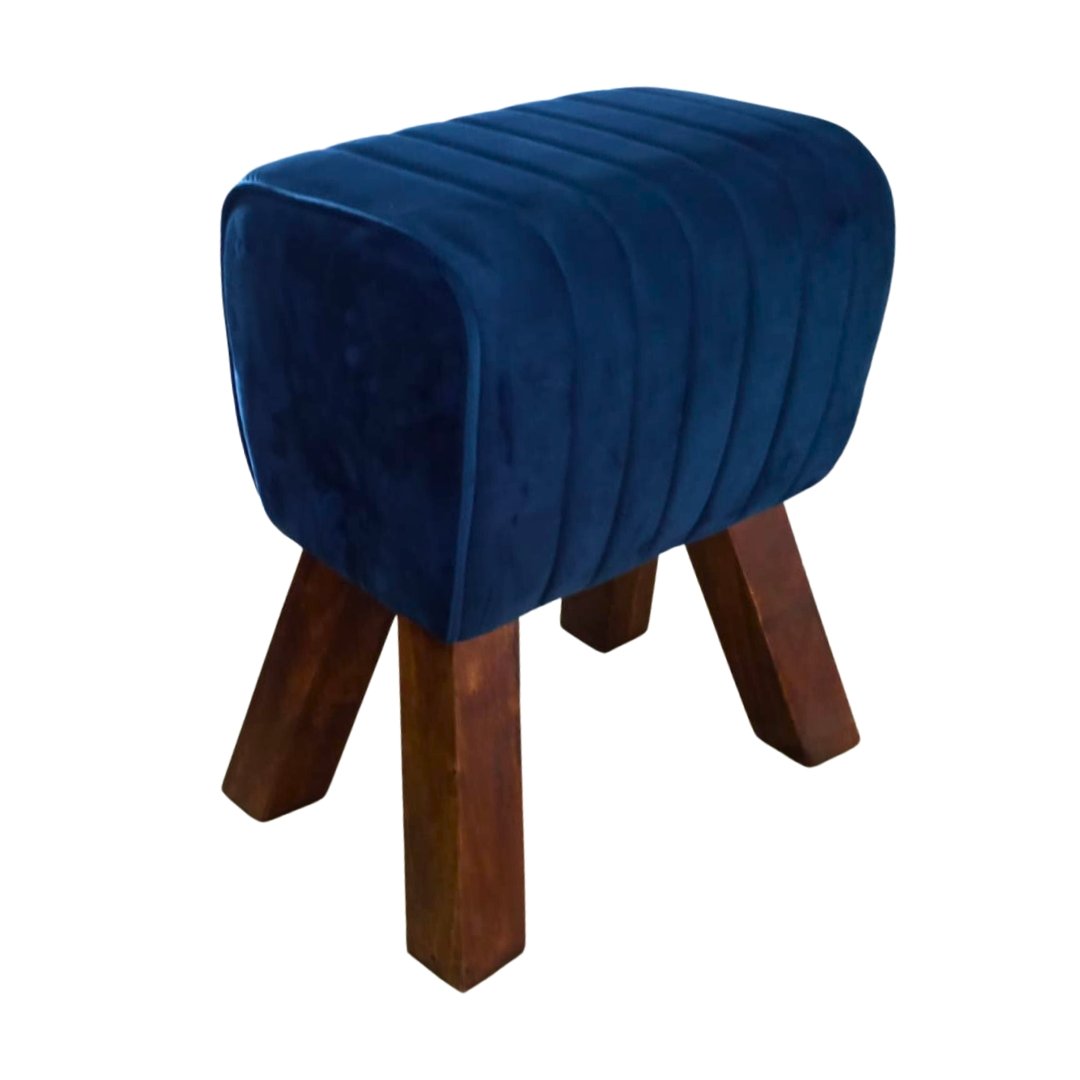 Celadon 16 inch blue stool - Rustic Furniture Outlet