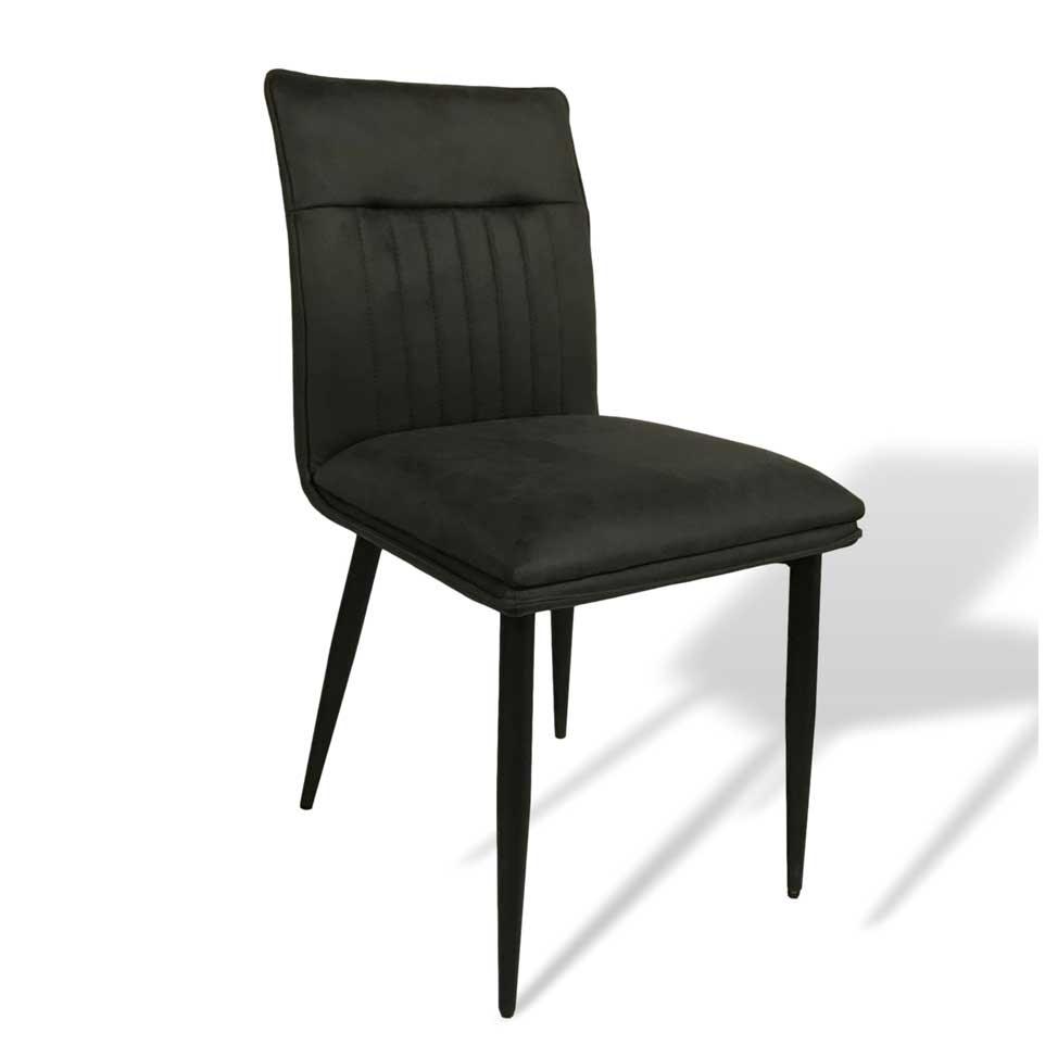 Chaise de salle à manger effet daim charbon (lot de deux) - Rustic Furniture Outlet