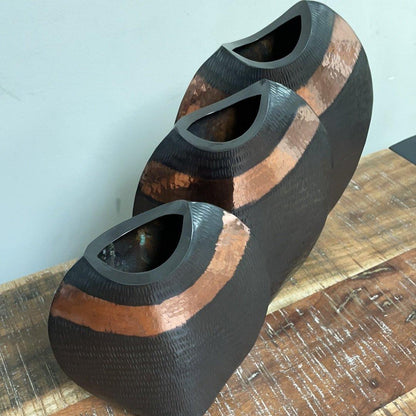 Darco Copper Vases (Set of 3) - Rustic Furniture Outlet