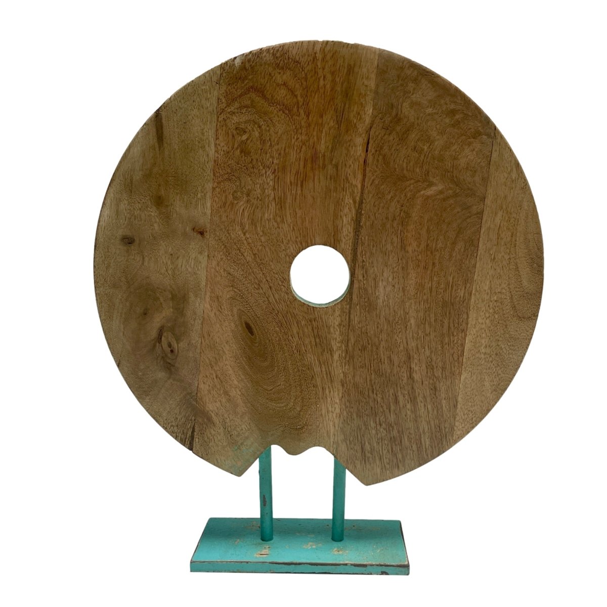 Distressed Blue Seashell on Stand - Rustic Furniture Outlet